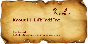 Kroutil Lóránt névjegykártya