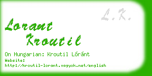 lorant kroutil business card