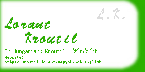 lorant kroutil business card